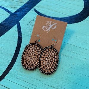 Peach and antique gold earrings